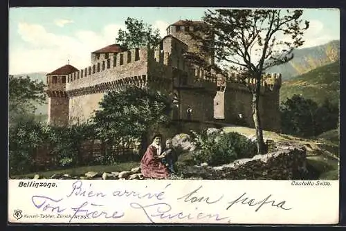 AK Bellinzona, Blick auf das Castello Svitto
