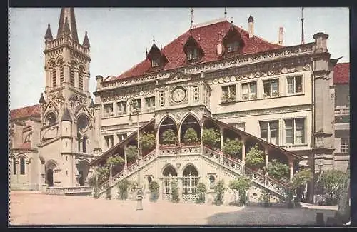 AK Bern / Berne, Rathaus und Altkath. Kirche, Hôtel de ville