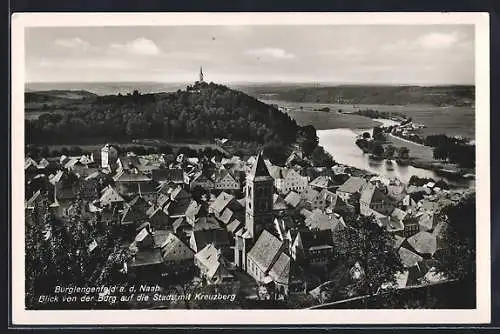 AK Burglengenfeld a. d. Naab, Blick von der Burg auf die Stadt mit Kreuzberg