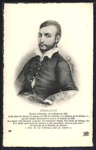 AK Portrait des Malers Géricault