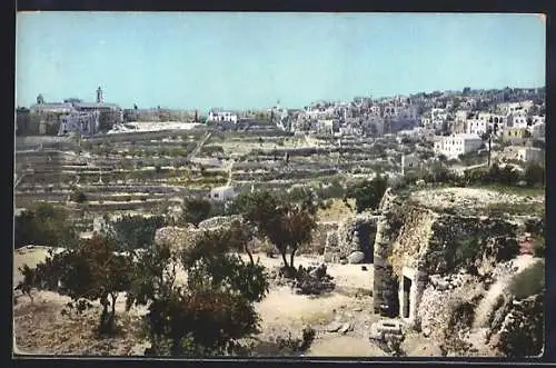 AK Bethlehem, Stadtansicht aus der Ferne