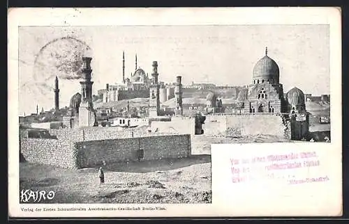 AK Kairo, Moscheen, Tempel, Einwohner am Strandrand um 1900