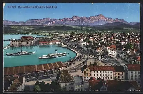 AK Romanshorn, Gesamtansicht mit Säntis im Hintergrund