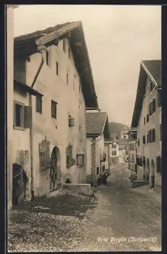 AK Bergün, Strassenpartie im Dorf