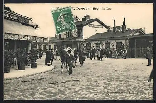 AK Le Perraux-Bry, La Gare, Bahnhof