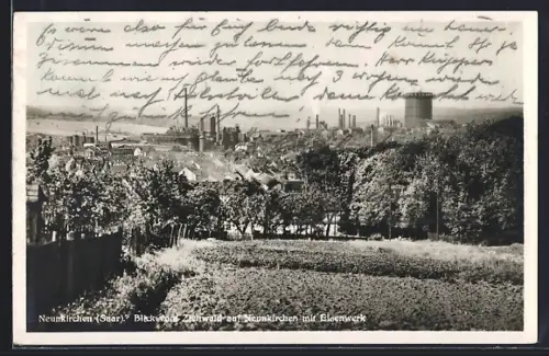 AK Neunkirchen /Saar, Blick vom Ziehwald auf Eisenwerk