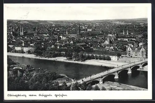 AK Würzburg, Totalansicht auf die Stadt