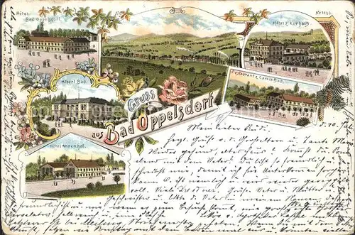 Oppelsdorf Litho Hotel z. Kurhaus Restaurant z. Carola Bad  / Zittau /Goerlitz LKR