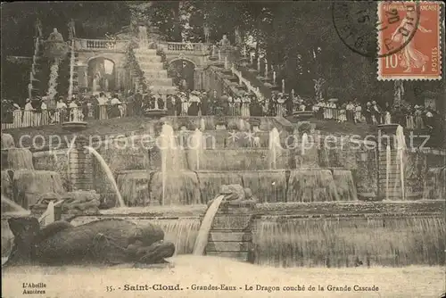 Saint Cloud Hauts de Seine Grandes Eaux Cascade Stempel auf AK Kat. Saint Cloud