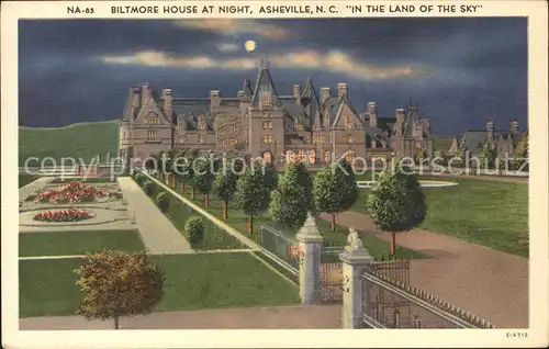 Asheville Biltmore house at night Kat. Asheville