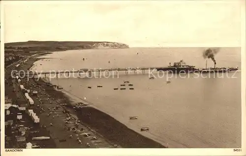 Sandown Isle of Wight Beach Pier Steamer Kat. Isle of Wight