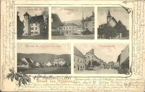 Fahrnau Kirche Rathaus Strassenansicht / Schopfheim /Loerrach LKR