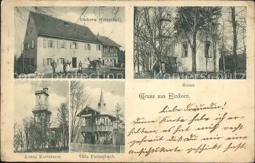 Einkorn Michelbach Bilz Gasthaus Ruine Koenig Karlsturm Fortenbach / Michelbach an der Bilz /Schwaebisch Hall LKR