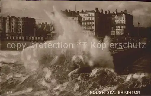 Brighton East Sussex Strand Promenade Rough Sea / Brighton East Sussex /