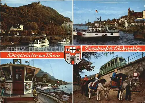 Koenigswinter Drachenfels Siebengebirge Rehinpartien Kat. Koenigswinter