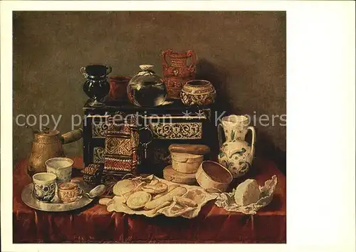 Kuenstlerkarte Alte Kuenstler Antonio de Pereda Still Life  Kat. Kuenstlerkarte