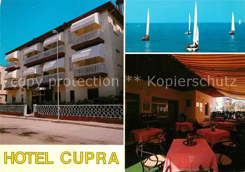 AK / Ansichtskarte Cupra Marittima Hotel Cupra Gastraum Segelpartie Kat. Ascoli Piceno