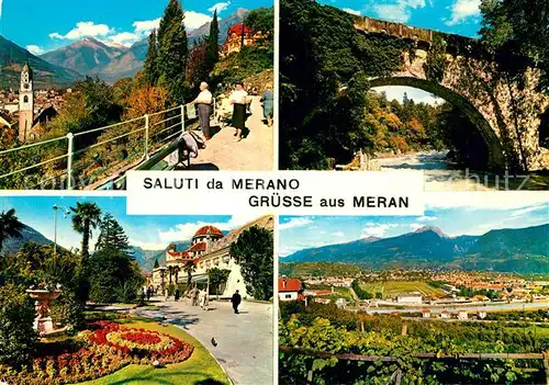 AK / Ansichtskarte Meran Merano Tappeiner Weg Steinerner Steg Kurhaus Rennbahn