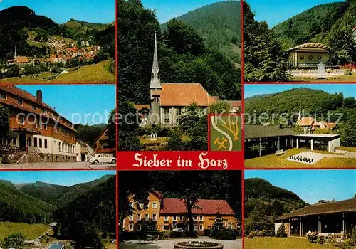 AK / Ansichtskarte Sieber Kirche Schachspiel im Park Freibad Sieber