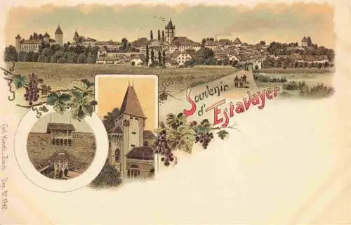AK / Ansichtskarte  Estavayer_-le-Lac_FR Panorama Stadtmauer Schloss