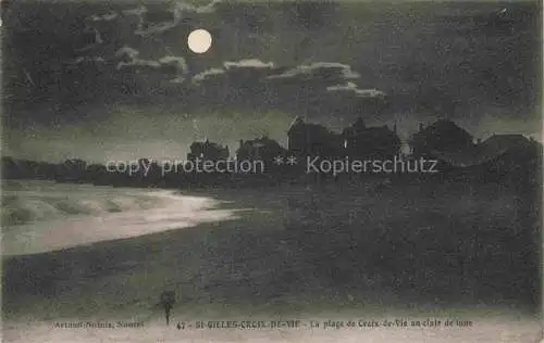 AK / Ansichtskarte St Gilles Croix de Vie_Les Sables d_Olonne_85_Vendee La plage au clair de lune 