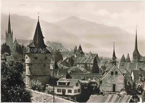 AK / Ansichtskarte ZUG__Zugersee_ZG Teilansicht Stadttuerme Blick gegen Rigi 