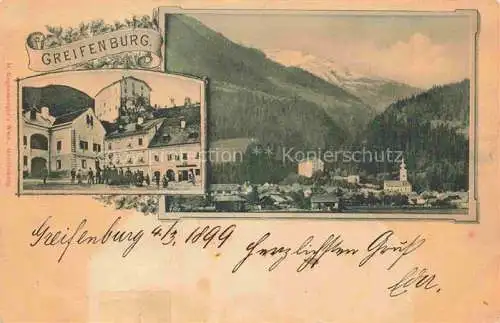 AK / Ansichtskarte Greifenburg Drau Kaernten AT Panorama Ansicht mit Kirche Zentrum Platz