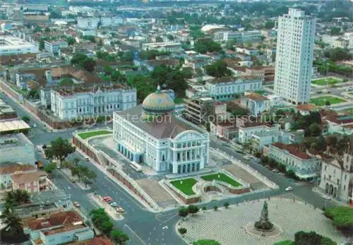 AK / Ansichtskarte Manaus Amazonas Brazil Partial view with Amazonas Theater by air