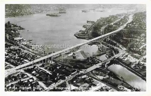 AK / Ansichtskarte Seattle Washington USA Fremont Bridge Aurora Bridge and Lohe Union 