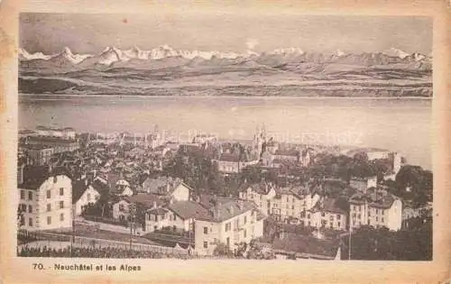 AK / Ansichtskarte Neuchatel NE et les Alpes