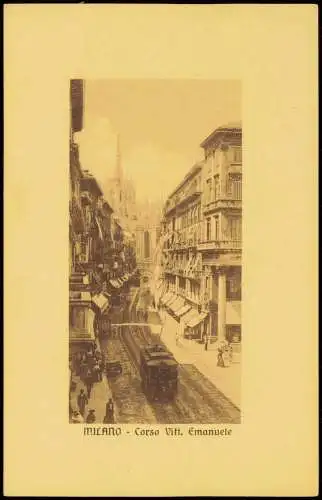 Cartolina Mailand Milano Corso Vitt. Emanuele Straßenbahn 1926
