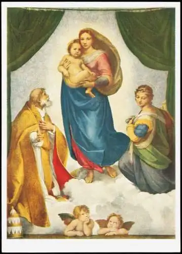 Künstlerkarte Gemälde: RAFFAELLO SANTI Die Sixtinische Madonna 1972