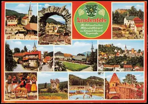 Lindenfels (Bergstraße) Mehrbildkarte mit div. Ortsansichten 1984